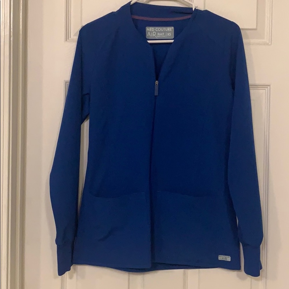 Med Couture Air royal blue scrub jacket